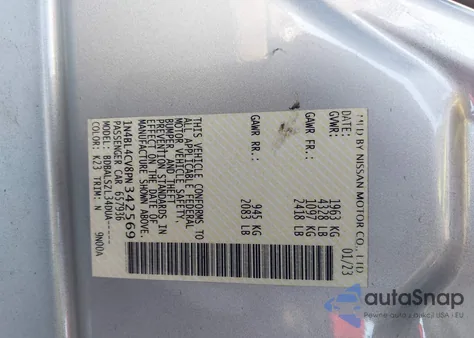 2023 Nissan Altima Sr Fwd z USA, uszkodzony, nr VIN 1N4BL4CV8PN342569